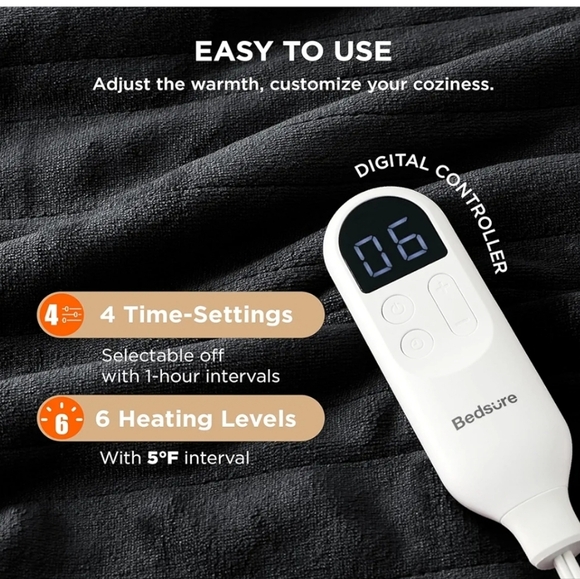 Black Heated Blanket New - Picture 3 of 15